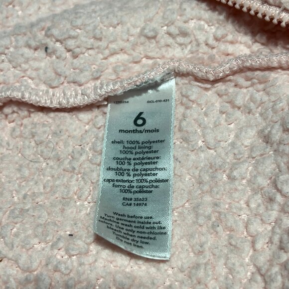 Carter’s Baby Bunting Snowsuit Bear Pink 6M Sherpa - Picture 7 of 10